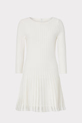 Tabitha Sheer Godet Mini Dress Ecru | Milly Women