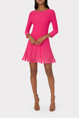 Tabitha Sheer Godet Mini Dress Milly Pink | Milly Women