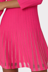 Tabitha Sheer Godet Mini Dress Milly Pink | Milly Women