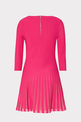 Tabitha Sheer Godet Mini Dress Milly Pink | Milly Women