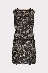 3D Garden Lace Sleeveless Mini Dress Black | Milly Women