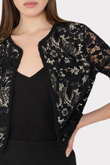 3D Garden Lace Jacket Black | Milly Women
