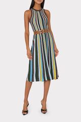 Multi Stripe Halter Knit Midi Dress Multi | Milly Women