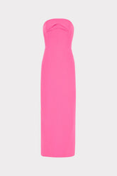 Taylor Triangle Pleat Cady Dress Pink | Milly Women