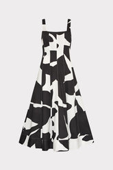 Grand Foliage Poplin Midi Dress Black/White | Milly Women