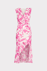 Nanci Lily Silhouette Ruffle Dress Pink/Ecru | Milly Women