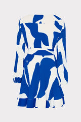 Liv Grand Foliage Pleated Dress Blue/White | Milly Women