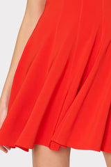Sleeveless Stretch Cady Fit And Flare Dress Red | Milly Women