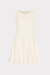 Sleeveless Stretch Cady Fit And Flare Dress Ecru | Milly Women