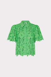 Addison Roja Lace Top Green | Milly Women