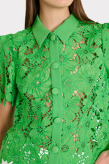 Addison Roja Lace Top Green | Milly Women