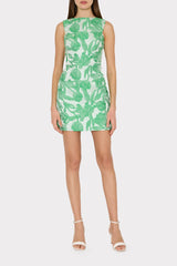 Leilani Tulip Jacquard Mini Dress Green Multi | Milly Women