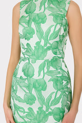 Leilani Tulip Jacquard Mini Dress Green Multi | Milly Women