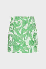 Tulip Jacquard Modern Mini Skirt Green Multi | Milly Women
