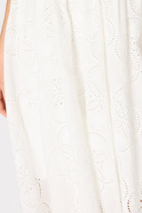 Geo Eyelet Knit Combo Midi Dress Ecru | Milly Women