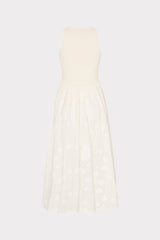 Geo Eyelet Knit Combo Midi Dress Ecru | Milly Women