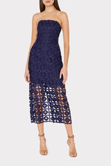 Kait Tile Lace Dress Navy | Milly Women