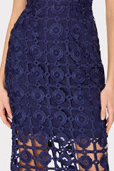 Kait Tile Lace Dress Navy | Milly Women