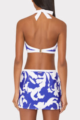 Lily Silhouette Swim Skirt Blue/Ecru | Milly Women