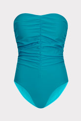 Solid Ruched One Piece Sea Foam Green | Milly Women
