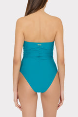 Solid Ruched One Piece Sea Foam Green | Milly Women