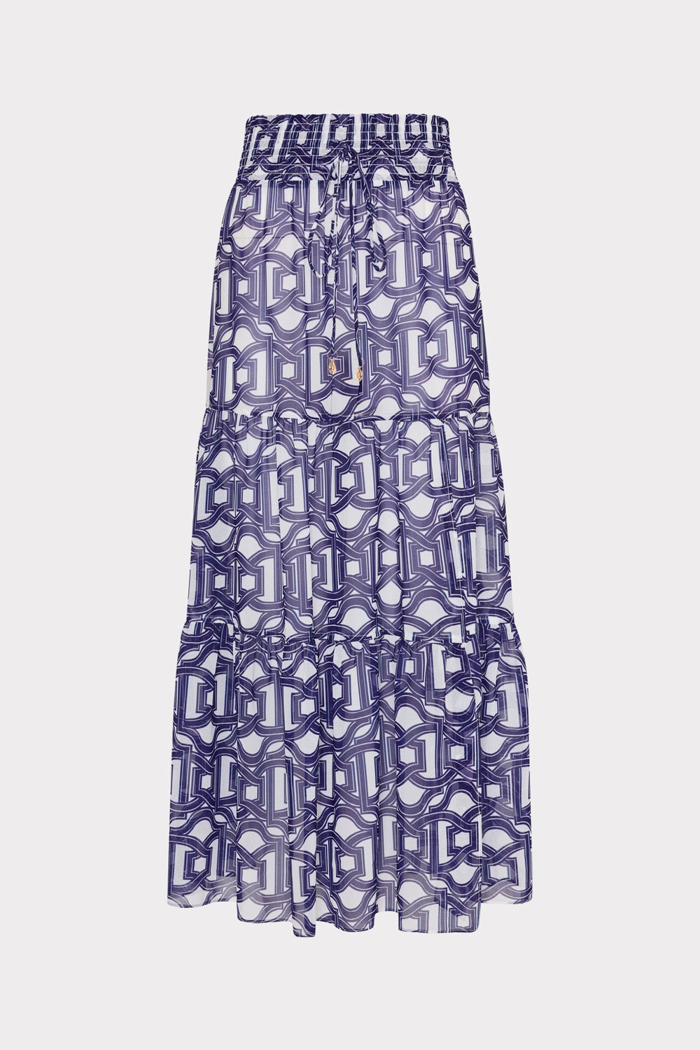 Jem Nautical Chain Tiered Chiffon Skirt Navy/White | Milly Women