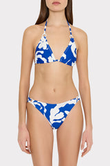 Lily Silhouette Ring Bikini Bottom Blue/Ecru | Milly Women