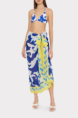 Lily Silhouette Sarong Blue/Ecru | Milly Women
