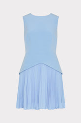 Haddy Pleated Mini Dress Blue | Milly Women