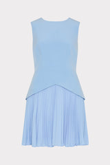 Haddy Pleated Mini Dress Blue | Milly Women