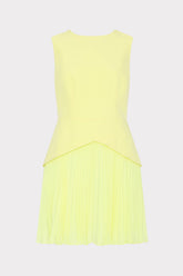 Haddy Pleated Mini Dress Yellow | Milly Women