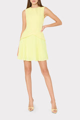 Haddy Pleated Mini Dress Yellow | Milly Women