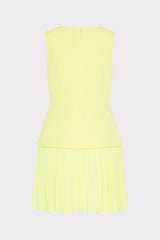 Haddy Pleated Mini Dress Yellow | Milly Women