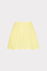 Linen Pleated Shorts Yellow | Milly Women