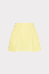 Linen Pleated Shorts Yellow | Milly Women