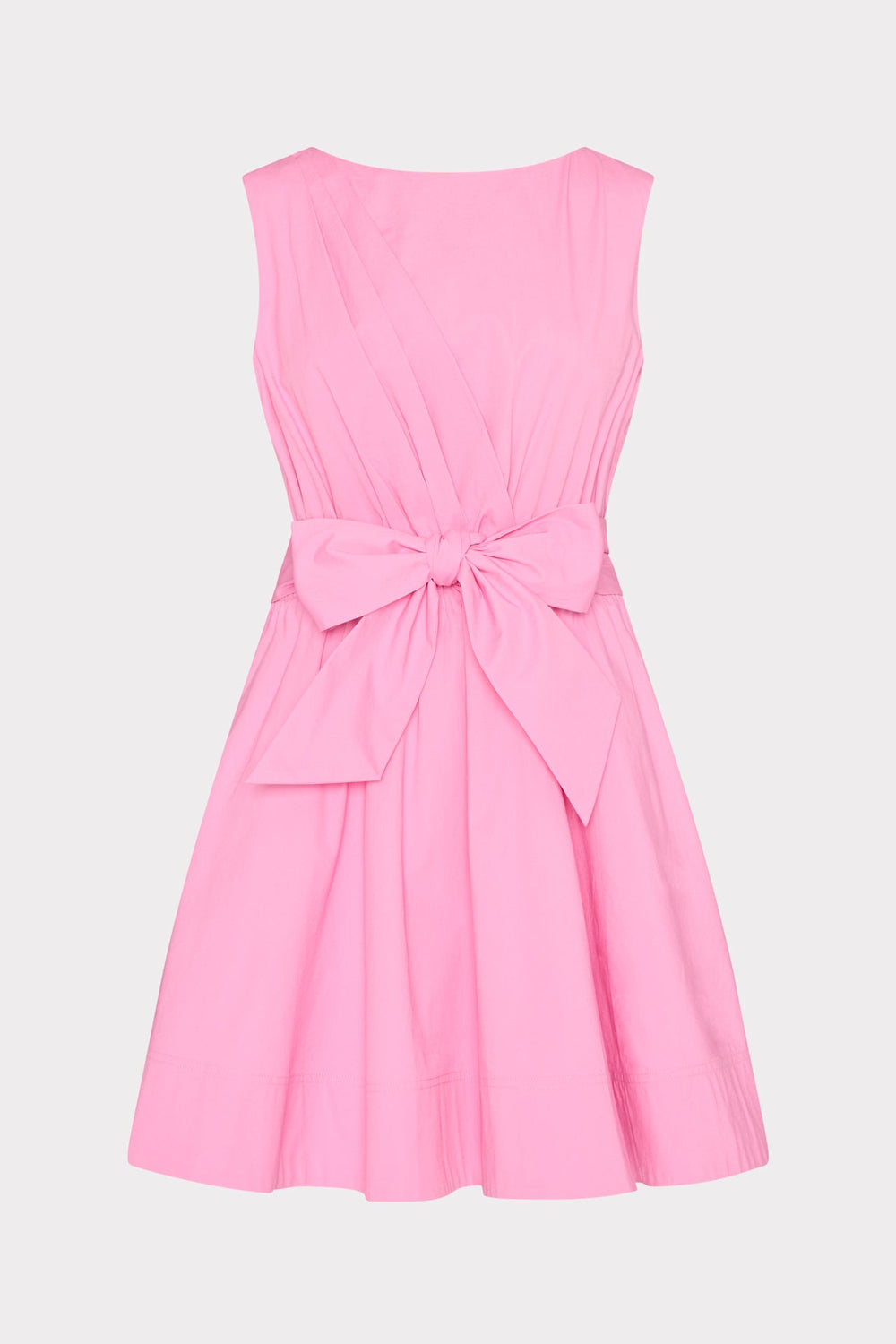 Draped Poplin Sleeveless Mini Dress Pink | Milly Women