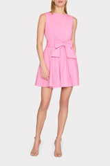 Draped Poplin Sleeveless Mini Dress Pink | Milly Women