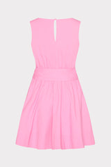 Draped Poplin Sleeveless Mini Dress Pink | Milly Women