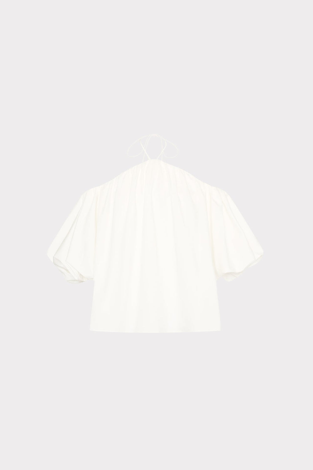 Halter Poplin Off The Shoulder Top White | Milly Women