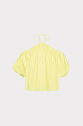 Halter Poplin Off The Shoulder Top Yellow | Milly Women