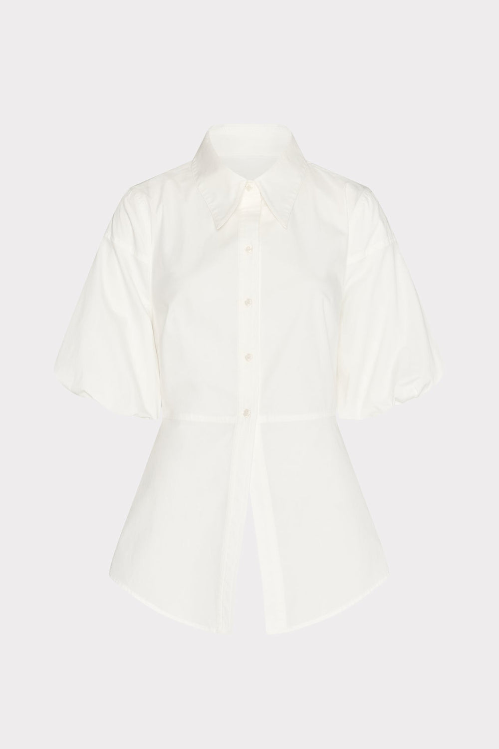 Tie Back Poplin Button Down Shirt White | Milly Women