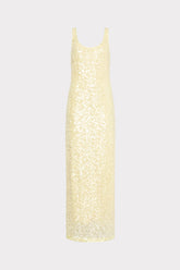 Tatum Stretch Sequins Maxi Dress Yellow | Milly Women