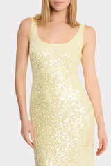 Tatum Stretch Sequins Maxi Dress Yellow | Milly Women
