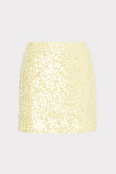 Modern Mini Stretch Sequin Skirt Yellow | Milly Women