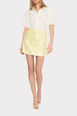 Modern Mini Stretch Sequin Skirt Yellow | Milly Women