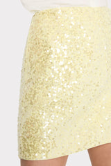 Modern Mini Stretch Sequin Skirt Yellow | Milly Women