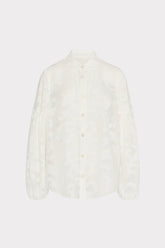 Scroll Burnout Button Up Top White | Milly Women
