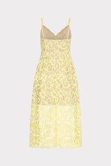 Elle Lace Midi Dress Yellow | Milly Women