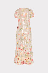 Tahlia Floral Sequins Embroidery Dress Silver Multi | Milly Women