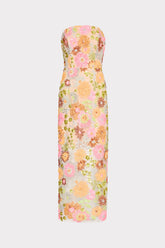 Kait Floral Blossom Sequins Dress Orange Multi | Milly Women